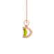 Emerald cut yellow gemstone solitaire pendant in rose gold four prong setting