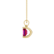 Emerald cut red gemstone solitaire pendant in white gold four prong setting