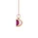 Emerald cut red gemstone solitaire pendant in white gold four prong setting