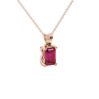 raspberry red gemstone solitaire pendant in rose gold