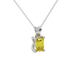 Emerald cut yellow gemstone solitaire pendant in rose gold four prong setting