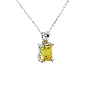 canary yellow gemstone solitaire pendant in white gold