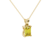 Emerald cut yellow gemstone solitaire pendant in rose gold four prong setting