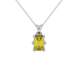 Emerald cut yellow gemstone solitaire pendant in gold with six prong setting