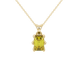 Emerald cut yellow gemstone solitaire pendant in gold with six prong setting