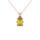 Emerald cut yellow gemstone solitaire pendant in gold with six prong setting