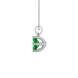 Emerald cut green gemstone solitaire pendant in gold with six prong setting