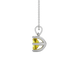 Emerald cut yellow gemstone solitaire pendant in gold with six prong setting