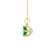 Emerald cut green gemstone solitaire pendant in gold with six prong setting