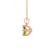 Emerald cut yellow gemstone solitaire pendant in gold with six prong setting
