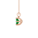 Emerald cut green gemstone solitaire pendant in gold with six prong setting