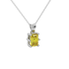 Emerald cut yellow gemstone solitaire pendant in gold with six prong setting