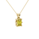 Emerald cut yellow gemstone solitaire pendant in gold with six prong setting