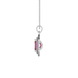 Emerald cut red gemstone double halo pendant with octagonal diamond frame in gold