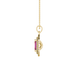 Emerald cut red gemstone double halo pendant with octagonal diamond frame in gold