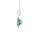 Emerald cut green gemstone halo pendant with round diamond accents
