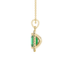 Emerald cut green gemstone halo pendant with round diamond accents