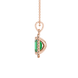 Emerald cut green gemstone halo pendant with round diamond accents