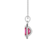 Emerald cut red gemstone halo pendant with round diamond accents