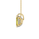Emerald cut yellow gemstone solitaire pendant in yellow gold four prong setting