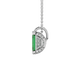 Emerald cut green gemstone solitaire pendant in yellow gold four prong setting