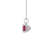 Side profile, white gold raspberry red pendant, classic basket gallery.