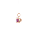 Side profile, rose gold raspberry red pendant, classic basket gallery.