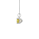 Side profile, white gold canary yellow pendant, classic basket gallery.