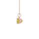 Side profile, rose gold canary yellow pendant, classic basket gallery.
