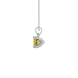 Side profile, white gold canary yellow pendant, lotus basket gallery.