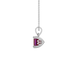 Side profile, white gold raspberry red pendant, lotus basket gallery.