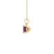 Side profile, yellow gold raspberry red pendant, lotus basket gallery.
