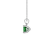 Side profile, white gold emerald green pendant, lotus basket gallery.