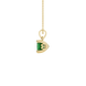 Side profile, yellow gold emerald green pendant, lotus basket gallery.