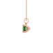Side profile, rose gold emerald green pendant, lotus basket gallery.