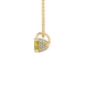 Side profile, yellow gold canary yellow pendant, pavé basket gallery.