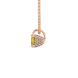 Side profile, rose gold canary yellow pendant, pavé basket gallery.