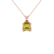 Princess canary yellow gemstone pendant, rose gold tulip basket setting.