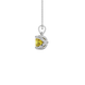 Side profile, white gold canary yellow pendant, tulip basket gallery.