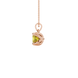 Side profile, rose gold canary yellow pendant, tulip basket gallery.