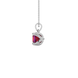 Side profile, white gold raspberry red pendant, tulip basket gallery.