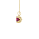 Side profile, yellow gold raspberry red pendant, tulip basket gallery.