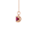 Side profile, rose gold raspberry red pendant, tulip basket gallery.