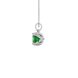 Side profile, white gold emerald green pendant, tulip basket gallery.