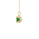 Side profile, yellow gold emerald green pendant, tulip basket gallery.
