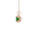 Side profile, rose gold emerald green pendant, tulip basket gallery.