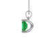 Emerald Cut Green Gemstone Solitaire Pendant in Rose Gold Four Prong Setting