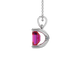 Emerald Cut Red Gemstone Solitaire Pendant in Rose Gold Four Prong Setting