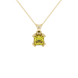 Princess canary yellow gemstone pendant, yellow gold vintage basket setting.