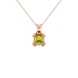Princess canary yellow gemstone pendant, rose gold vintage basket setting.